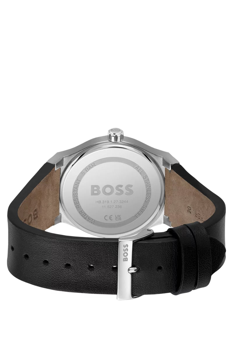 Montre Hugo Boss noir avec bracelet en cuir