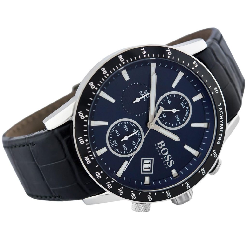 montre homme H-B chronographe bleu 1513391