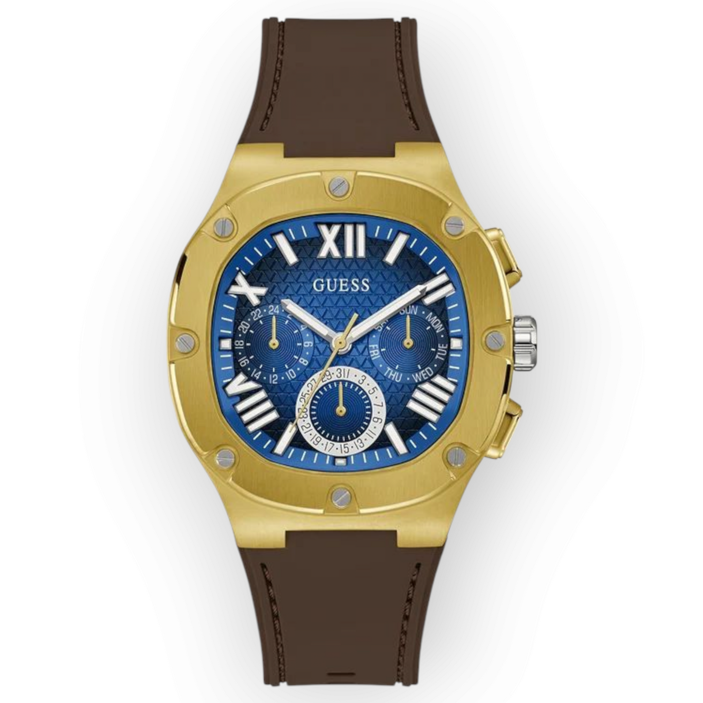 GUESS Mens Burgundy Gunmetal Multi-function Watch GW0571G5